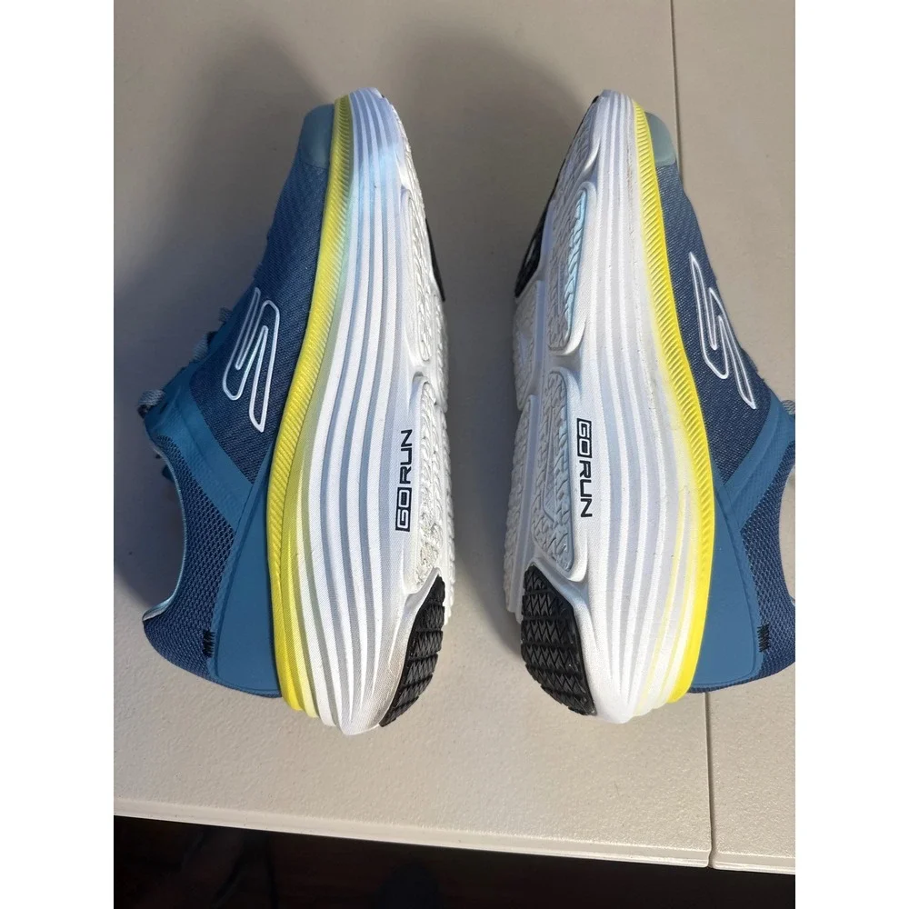 Skechers Mens GOrun Max Cushioning Blue Yellow Sneakers 220063 Sz 11.5